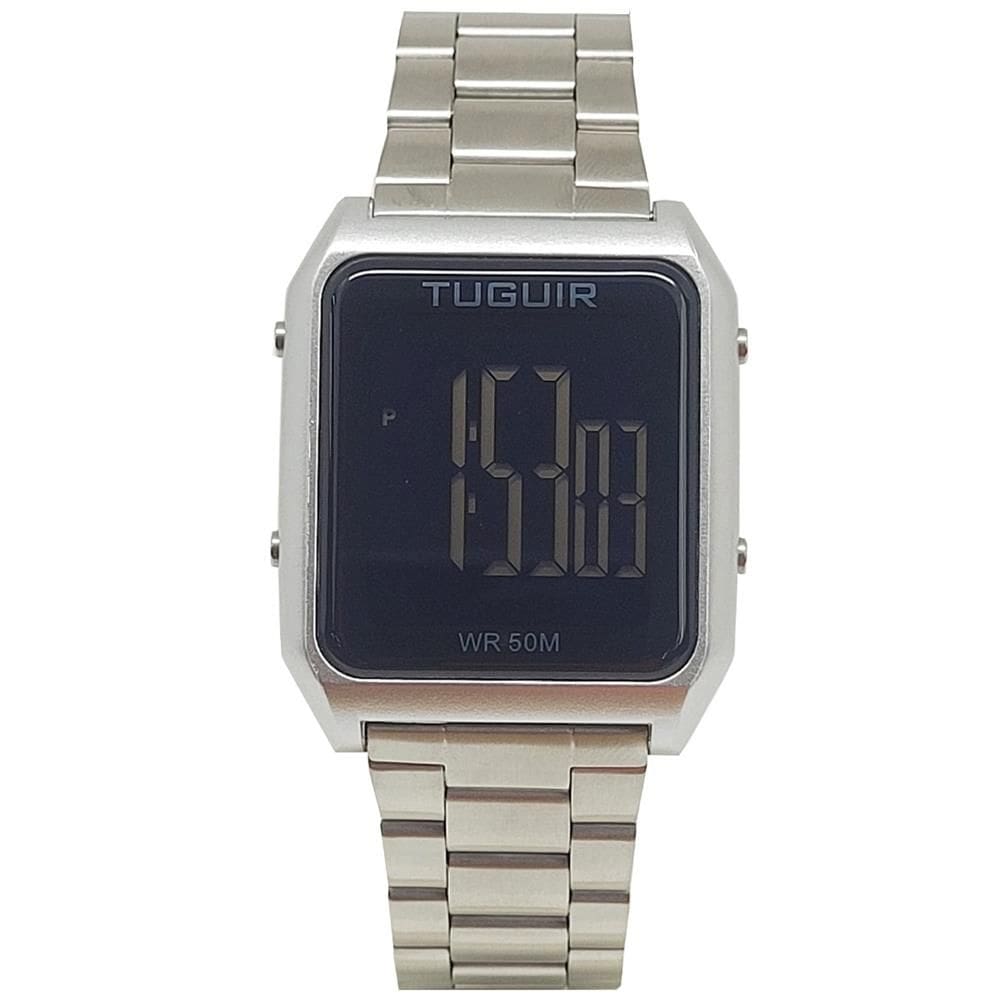 Relógio Tuguir Masculino Ref: Tg30327 Digital Retangular Prateado
