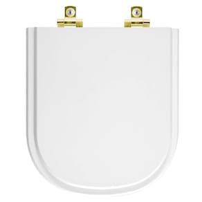 Assento Sanitário Com Amortecedor Etna Branco Para Vaso Icasa Com Ferragem Dourada