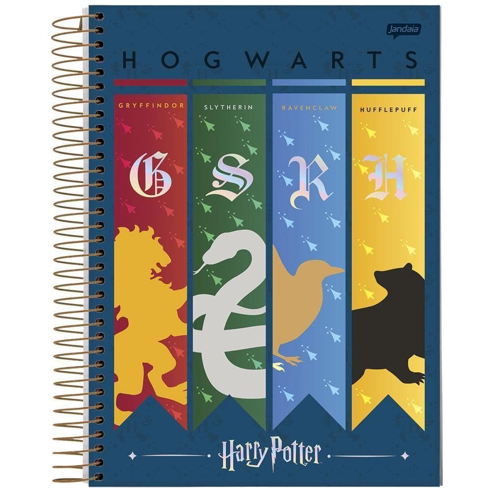 Caderno Univ 12 Matérias 240Fls Harry Potter Azul Jandaia