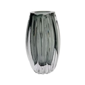 Cachepot De Murano Importado Vaso Decoração Grande Cinza