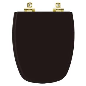 Assento Sanitário Com Fechamento Lento Monte Carlo ébano (preto) Para Vaso Deca Com Ferragem Dourada