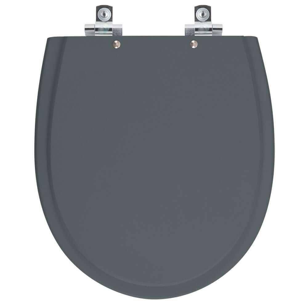 Assento Sanitário Soft Close Polo Cinza Plus Para Vaso Hervy