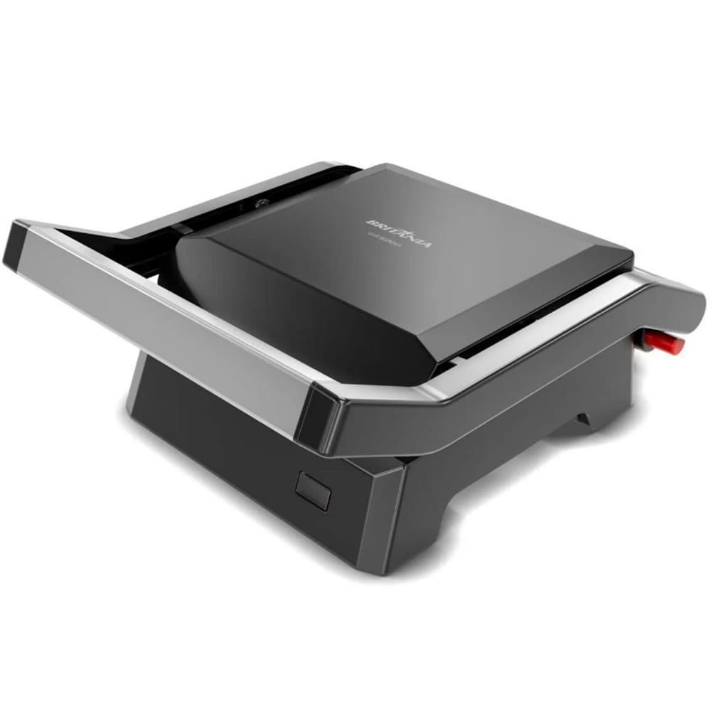 Grill Sanducheira Britania 520W Placas Onduladas Antiaderente Luxx Black 220V