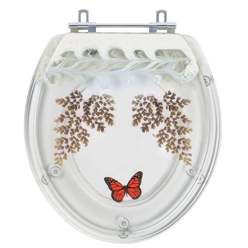Assento De Privada Avenca Borboleta Acrilico Transparente Izy Deca