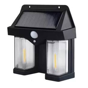 Luz De Led Arandela Solar Parede Rústica Sensor De Presença