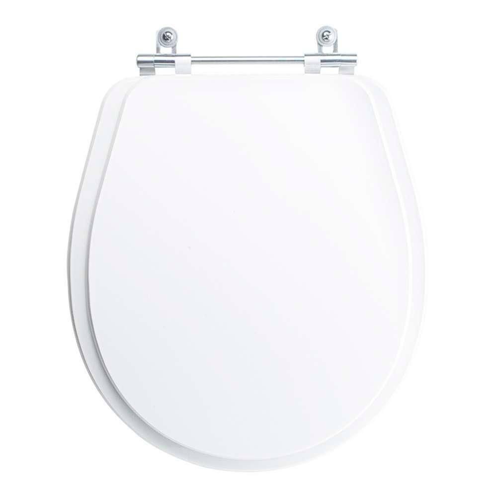 Tampa Vaso Sanitário Madeira Laqueada Aries Branco Para Bacia Eternit