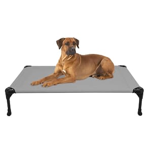 Cama para cães Veehoo Outdoor Elevated Cooling para cães grandes, cinza