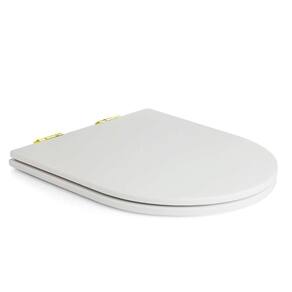 Assento Poliester Soft Close Link Lk Branco Para Vaso Deca Com Ferragem Dourada