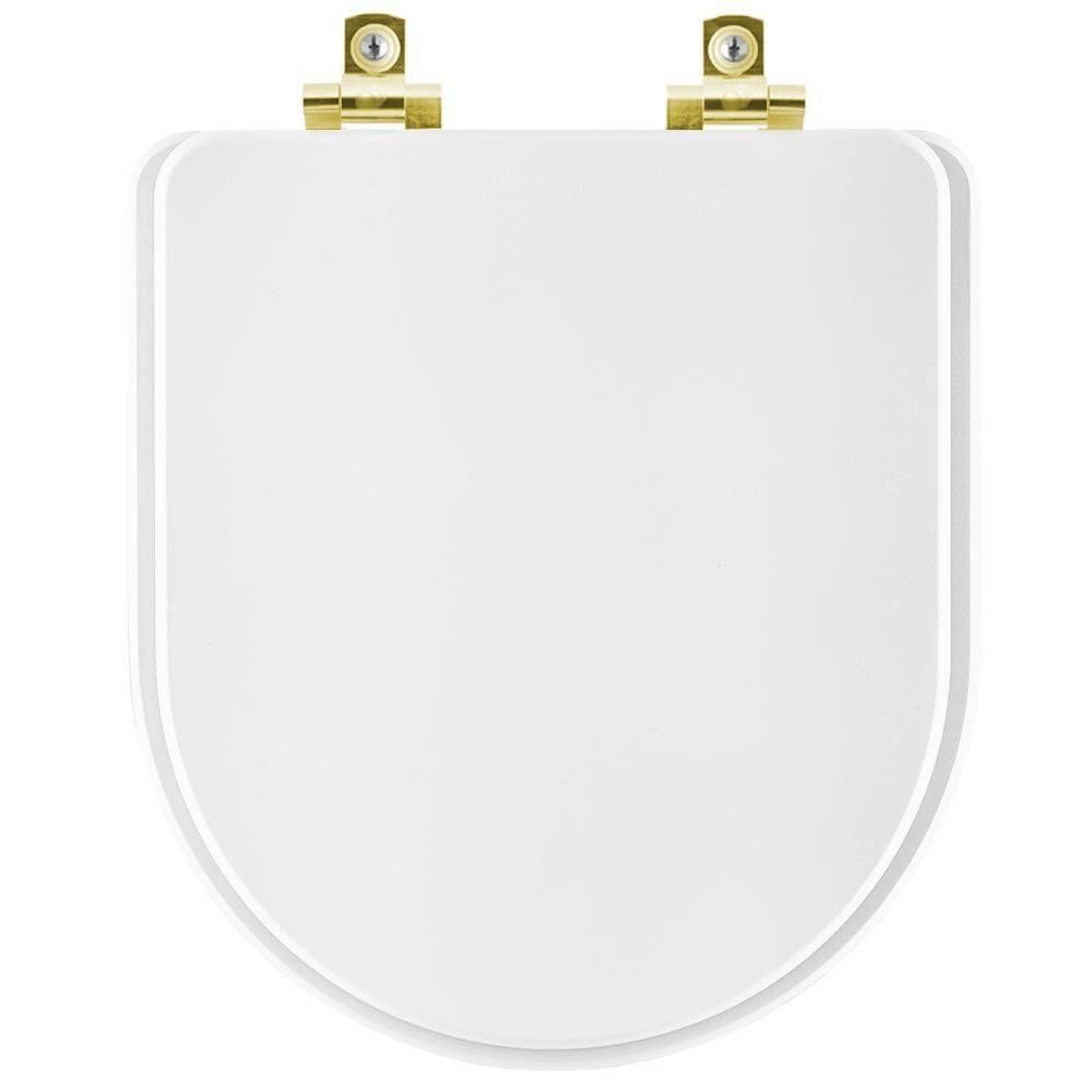 Assento Sanitário Com Fechamento Lento Nexo Branco Para Vaso Roca Com Ferragem Dourada
