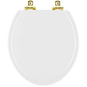 Assento Sanitário Com Amortecedor Atlantis Branco Para Vaso Hervy Com Ferragem Dourada