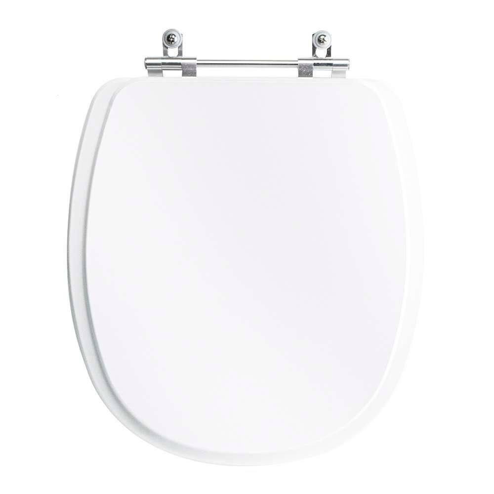 Assento Sanitário Tampa De Vaso Branco Mdf Laqueado Aspen Para Bacia Deca