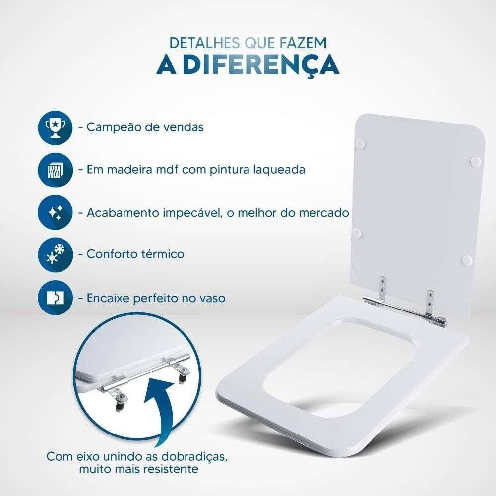 Assento Sanitário Square Bone (bege) Para Vaso Incepa