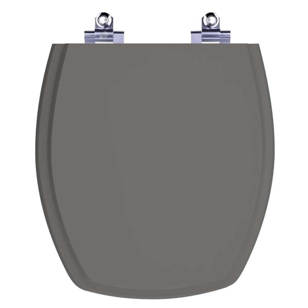 Assento Sanitário Laqueado Soft Close Thema Cinza Ambar (cinza Escuro) Para Vaso Incepa
