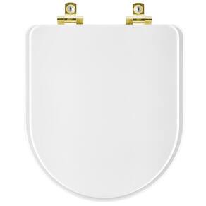 Assento Sanitário Com Fechamento Lento Meridian Branco Para Vaso Roca Com Ferragem Dourada
