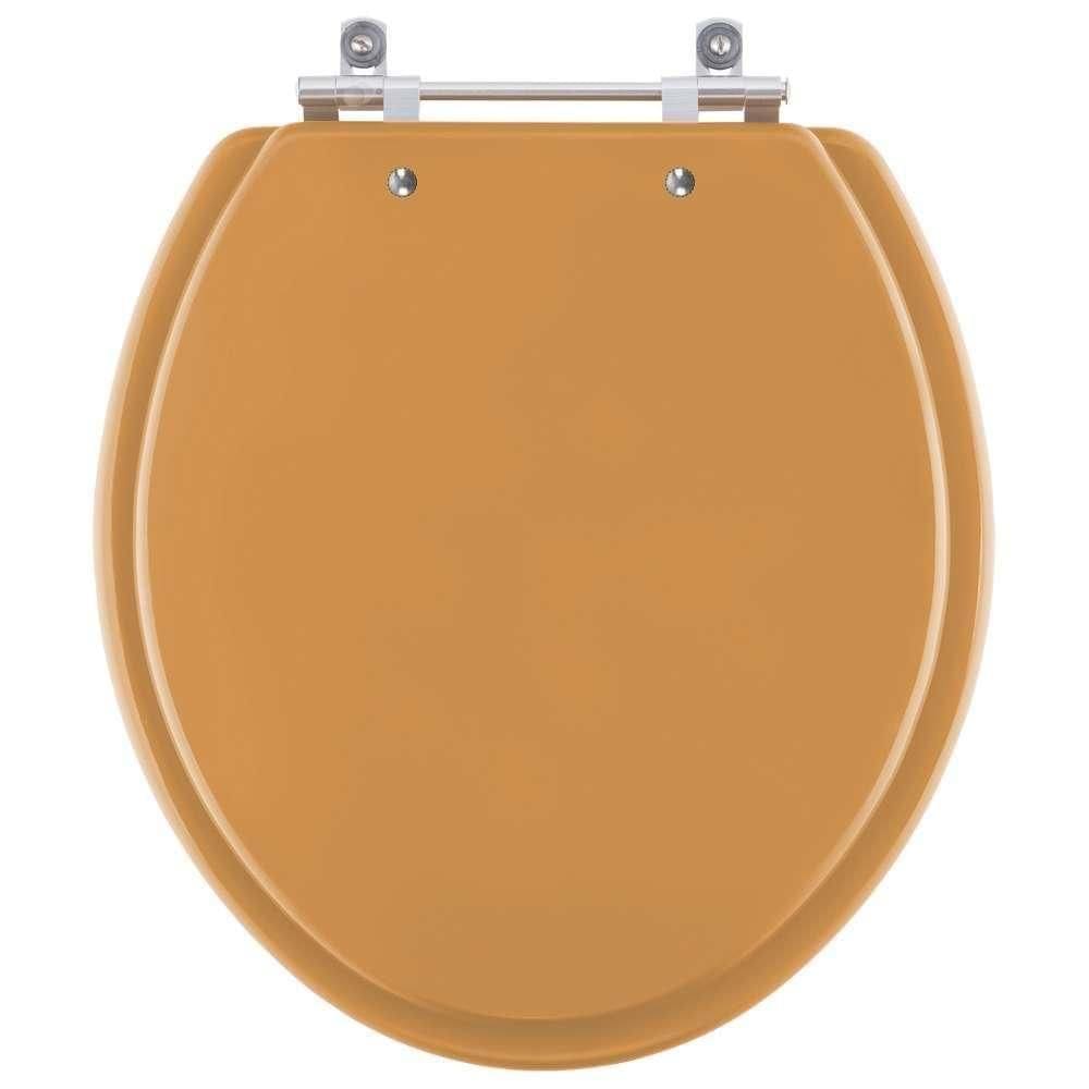 Assento Sanitário Poliester Saveiro Amarelo Terra Para Vaso Celite