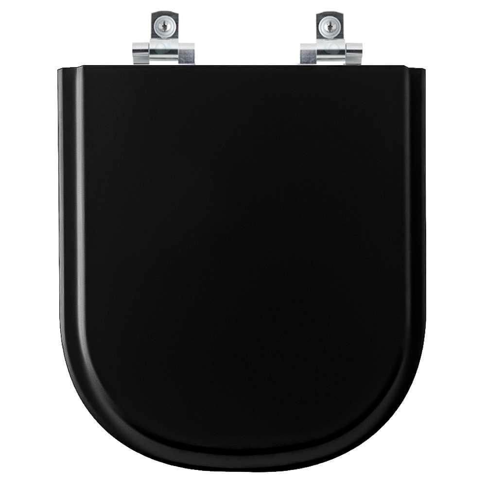 Assento Sanitário Soft Close Flox Preto Para Vaso Fiori
