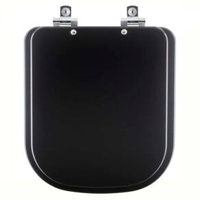 Assento Sanitário Com Fechamento Lento Quadra Preto Fosco Para Vaso Deca
