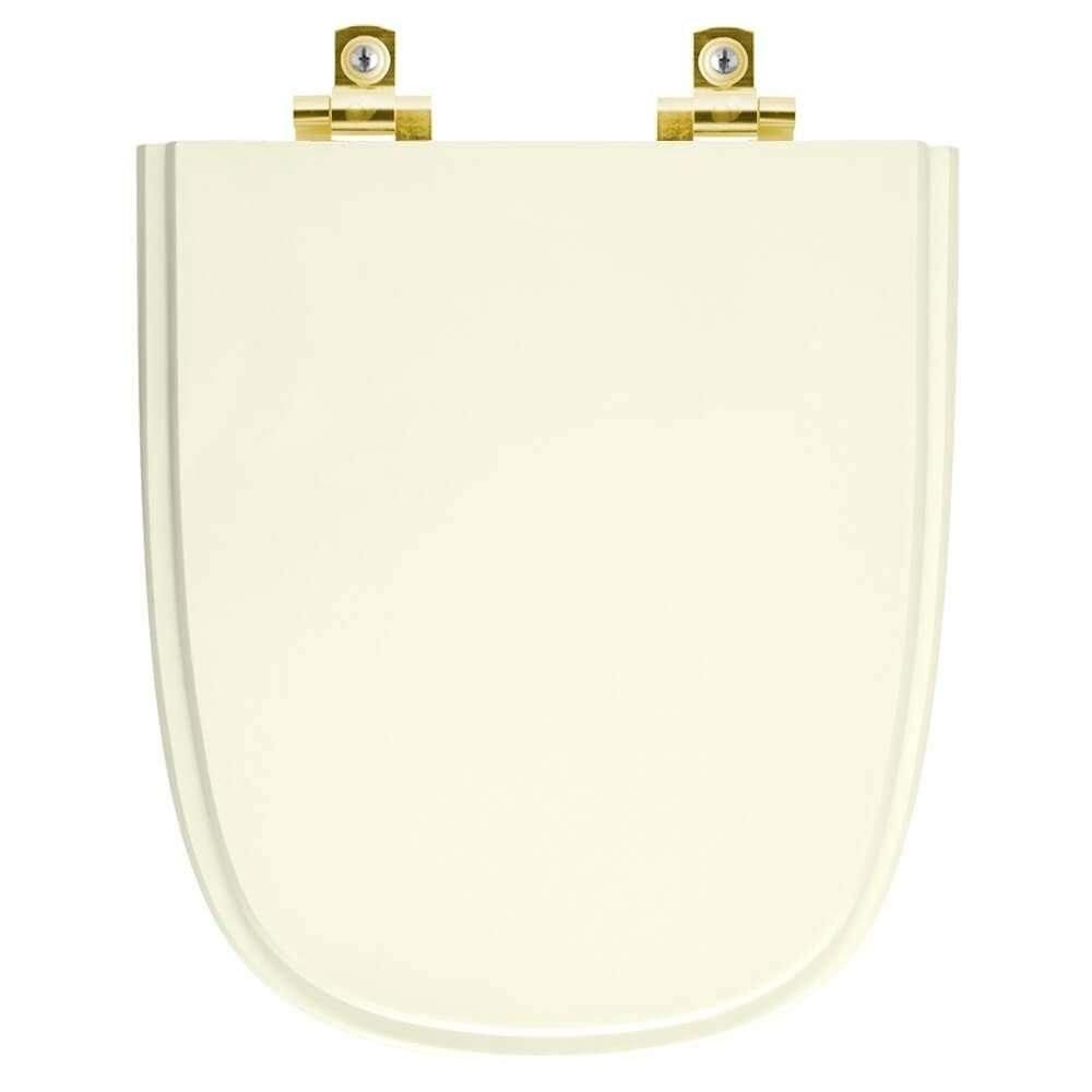 Assento Sanitário Soft Close Ibiza Biscuit Para Vaso Incepa Com Ferragem Dourada