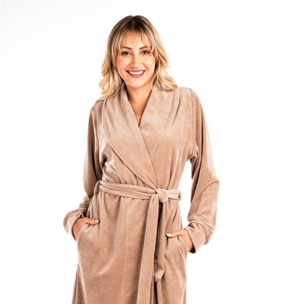 Roupão Longo Vairelli Susi Bege Tamanho G