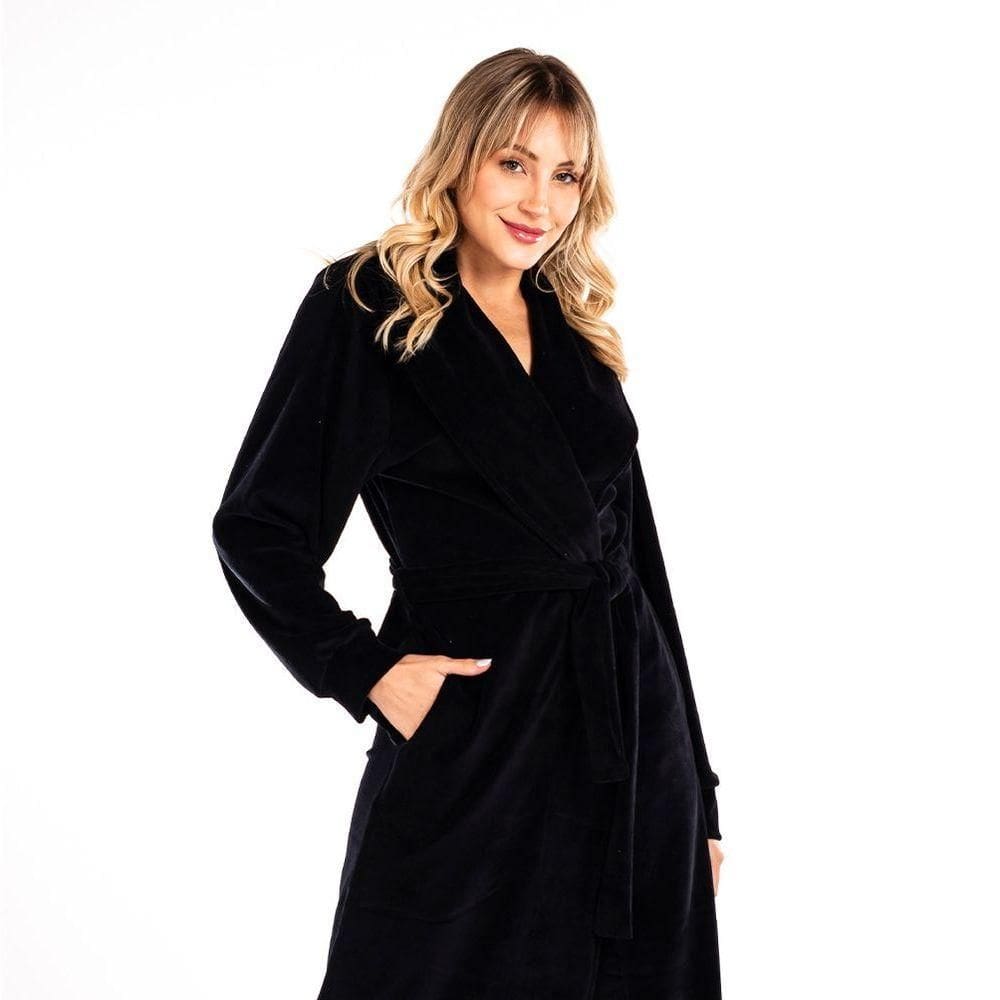 Roupão Longo Vairelli Susi Preto Tamanho P