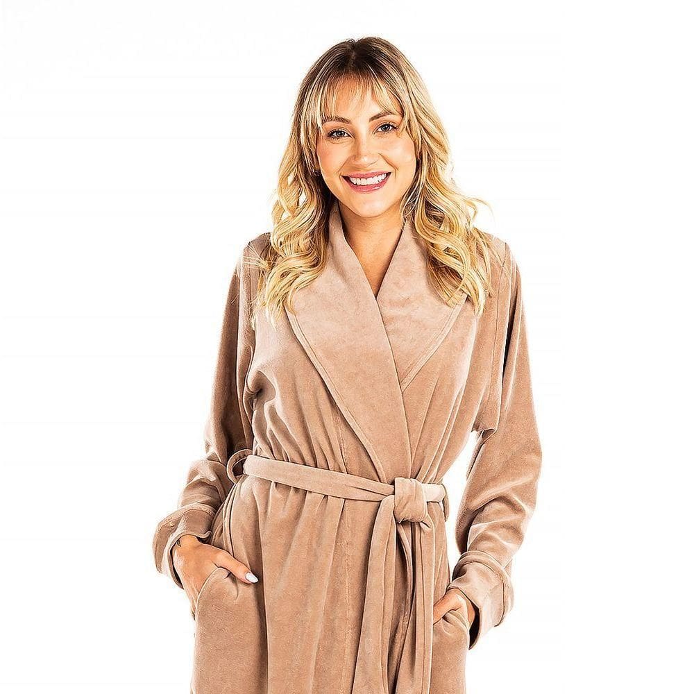 Roupão Longo Vairelli Lady Bege Tamanho G