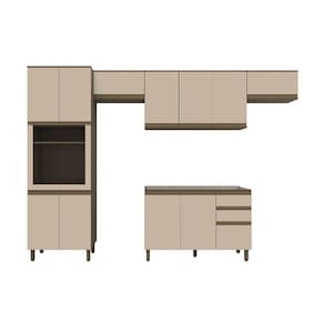 Cozinha Modulada 5 Peças Sem Tampo Connect Henn Duna/cristal