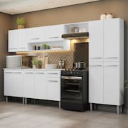 Armário de Cozinha Completa 293cm Branco Emilly Madesa 01