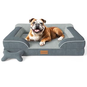 Cama para cães CWAWZ, gel de resfriamento ortopédico, espuma viscoelástica, 36 polegadas, cinza escuro