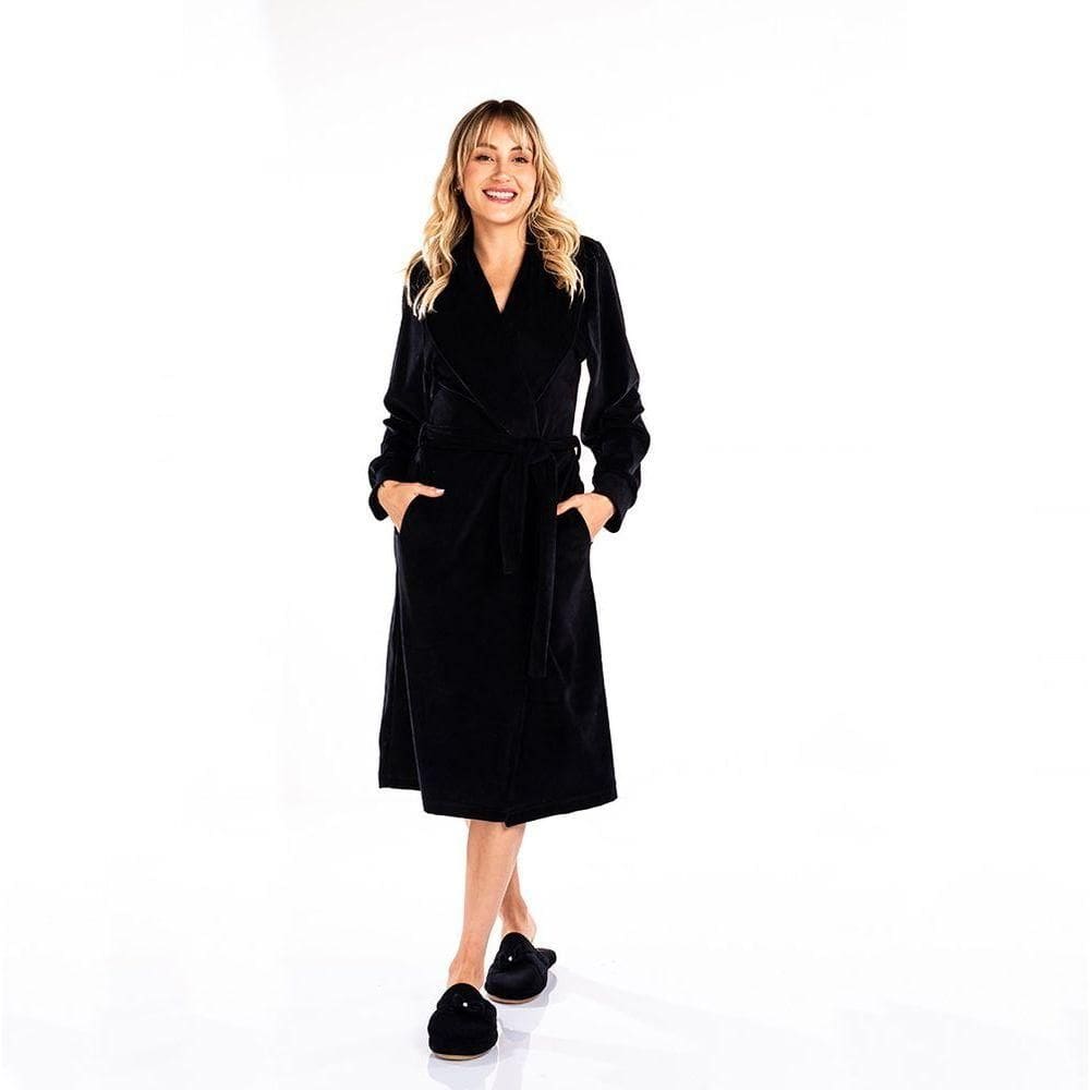 Roupãolongo Vairelli Susi Preto Tamanho Gg