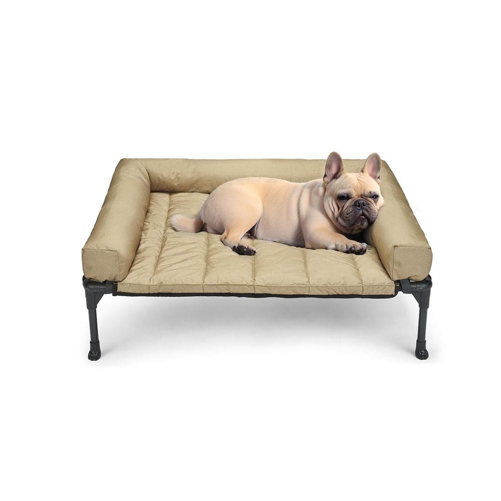 Cama para cães Veehoo Cooling Elevated com almofada impermeável 81x64cm