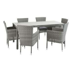 Conjunto Jardim Varanda Aluminio Vime Rattan 6 Pessoas - Rio