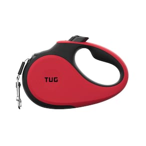 Coleira retrátil para cães TUG XL 360°, sem emaranhados, 8 m, náilon vermelha
