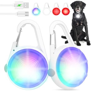 Lâmpada de coleira para cães POEY LED recarregável, pacote com 2 unidades