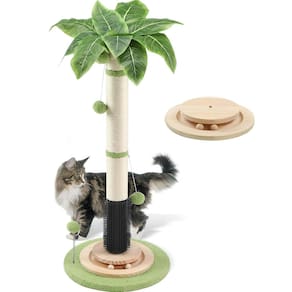 Contador de postes para arranhar gatos com 100 cm de altura com corda de sisal e brinquedos
