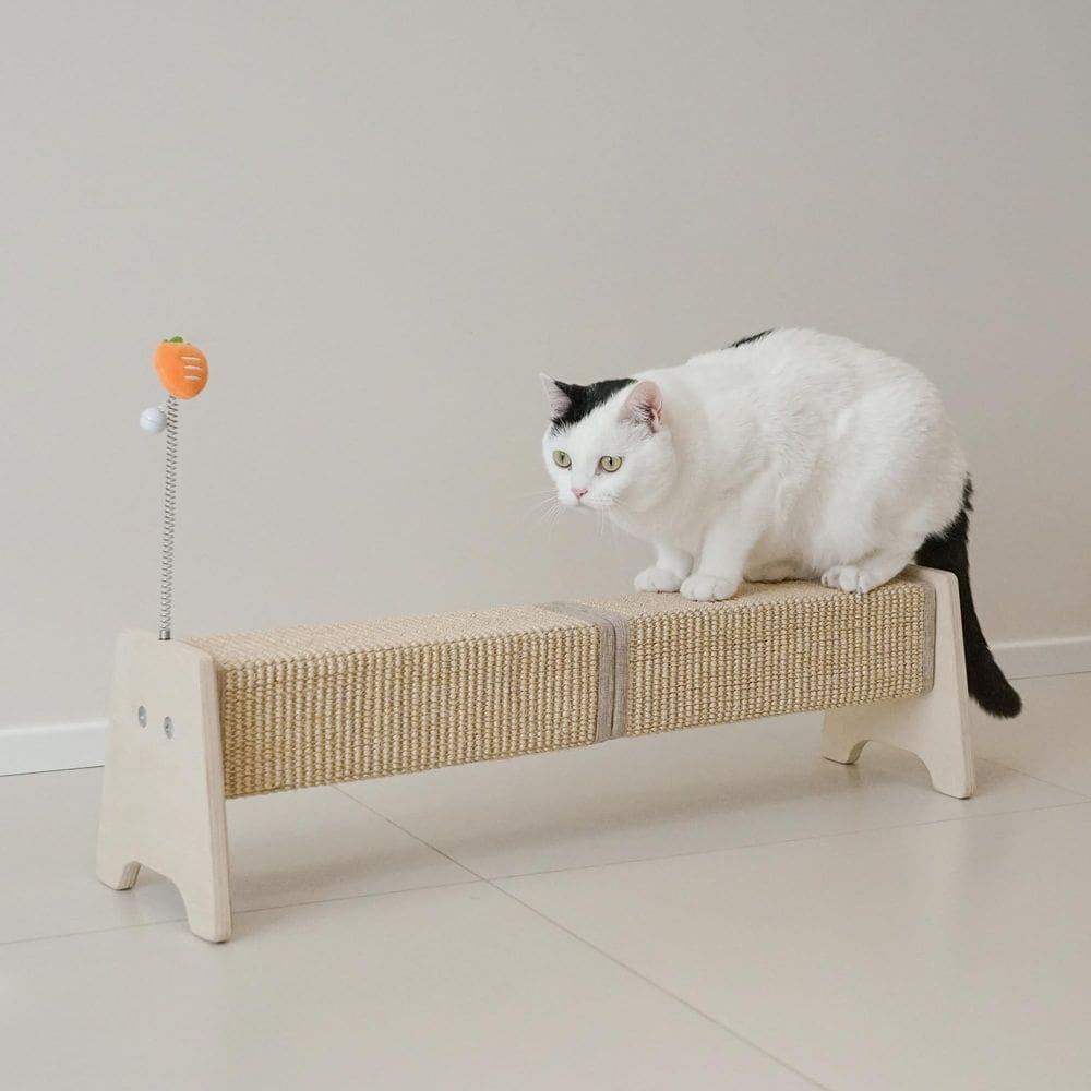 Poste para arranhar gatos PETKARAY, sisal horizontal de 30 cm com brinquedo