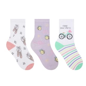 Kit Meia Infantil Feminina Selene 25 à 28 Rs/Rx/Vd