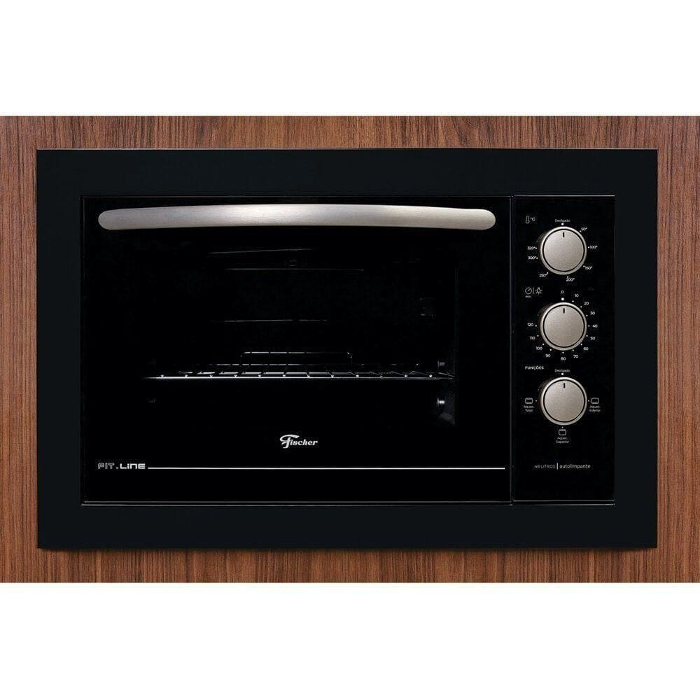 Forno Elétrico De Embutir 48 Litros Fit Line Fischer Black 220V