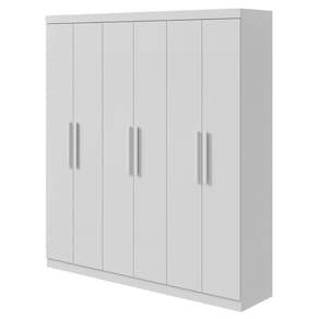 Guarda Roupa Solteiro Jazz 6 Portas Branco Brilho – Lopas