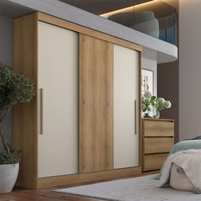 Guarda Roupa Casal Flex 3 Portas de Correr Vision THB