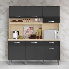 Cozinha Compacta Siena Avena Grafite Aramóveis