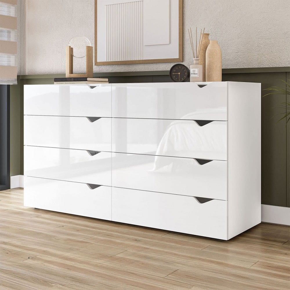 Cômoda Porto 8 Gavetas Branco - Politorno