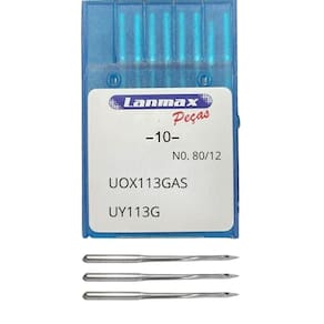 Agulha Para Máquina De Costura Elastiqueira Industrial Lanmax Uox113gs - 10un 12