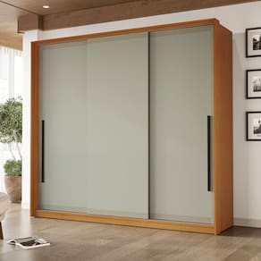 Guarda-Roupa Casal Valência 3 Portas 4 Gavetas Freijó/Verde - Politorno