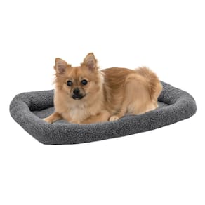 Cama para cães Furhaven Sherpa Fleece Bolster Crate Crate, almofada lavável