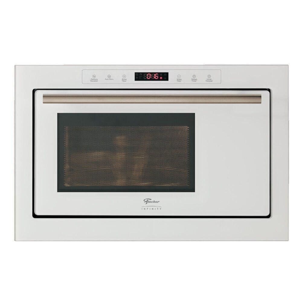 Forno Micro Ondas De Embutir Infinity 25 Litros Inox Fischer Branco 220V