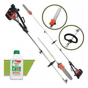 Motopodador de Galhos A Gasolina Importway Iwpag2t52 de 52cc Atinge 2,95 Metros com Extensor p/ Poda de Altura