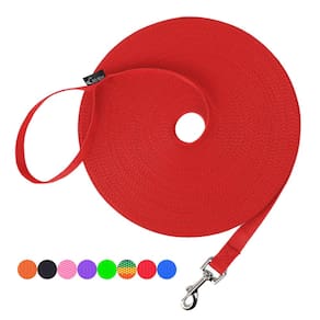 Coleira de treinamento para cães Hi Kiss Obedience Recall Nylon 15m vermelha