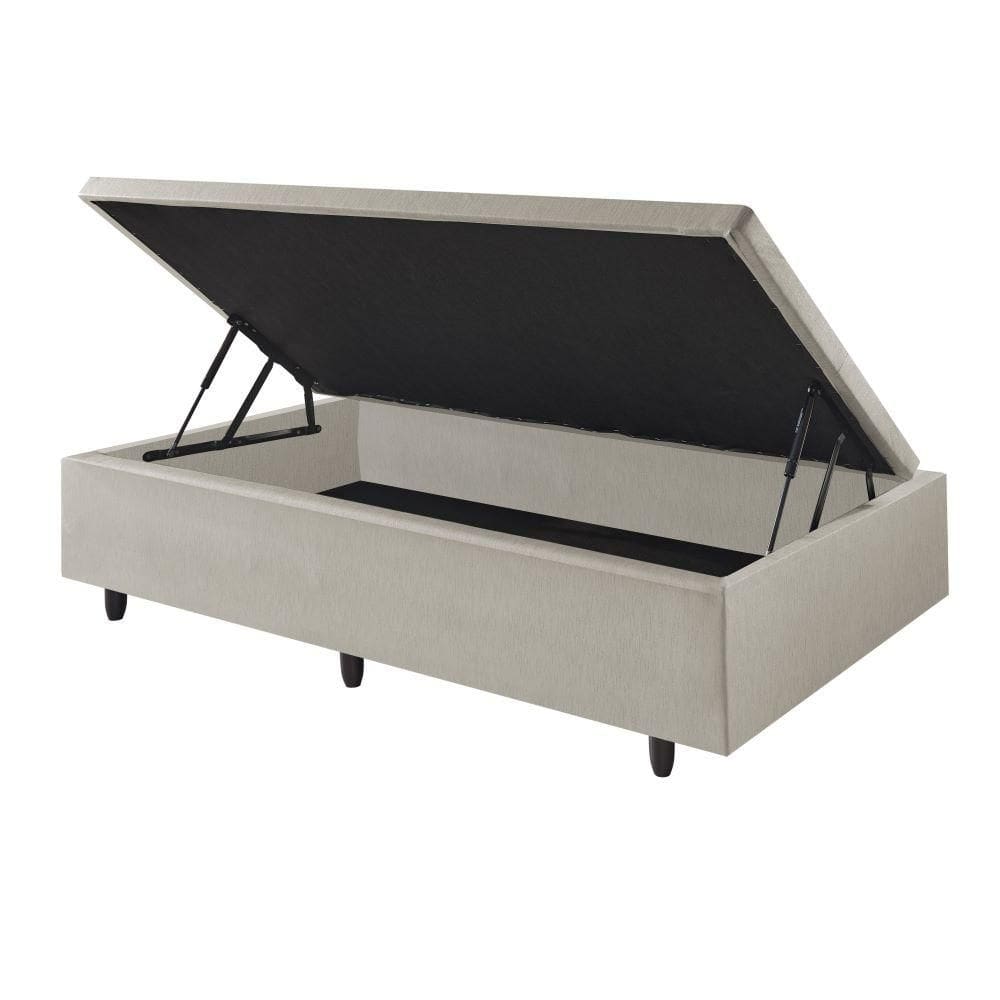 Base Box Baú Solteirão 96x203 Courino Linho Areia