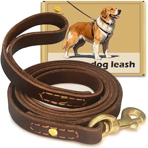 Coleira para cães WerchnPet Leather 1,8 m x 1,9 cm para grandes, médias e pequenas