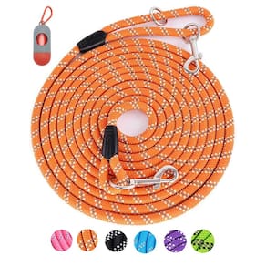 Coleira para cães Lanwandeng Long Training 6m Heavy Duty Orange